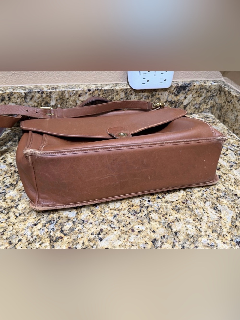 Vintage Coach Messenger Bag Brown Leather Made in USA - Picture 6 of 12